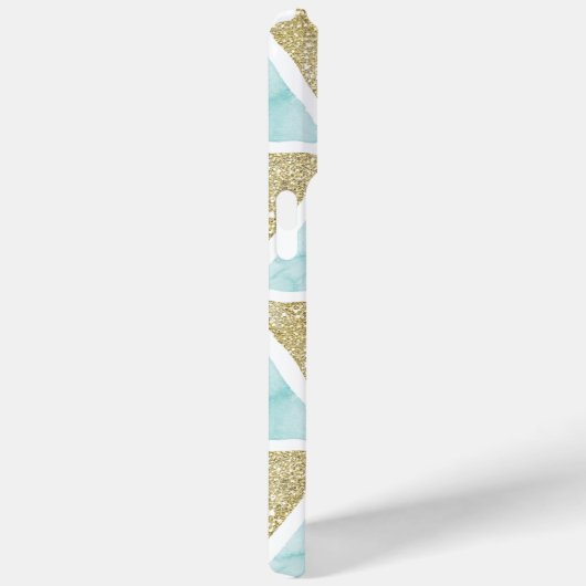 青い水色と印刷されたグリッター三角形 Case-Mate iPhoneケース (裏面 / 右)