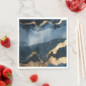 青い水色と金ゴールド スタンダードランチョンナプキン (インサイチュ)