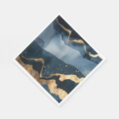 青い水色と金ゴールド スタンダードランチョンナプキン (角)