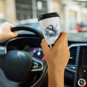 青い水色のかわいいパフィン 紙コップ