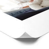 青い水色のアクセント付きファミリーフォト ポスター (角)