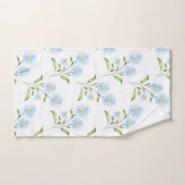 青い水色のアスターパターン バスタオルセット (ハンドタオル)