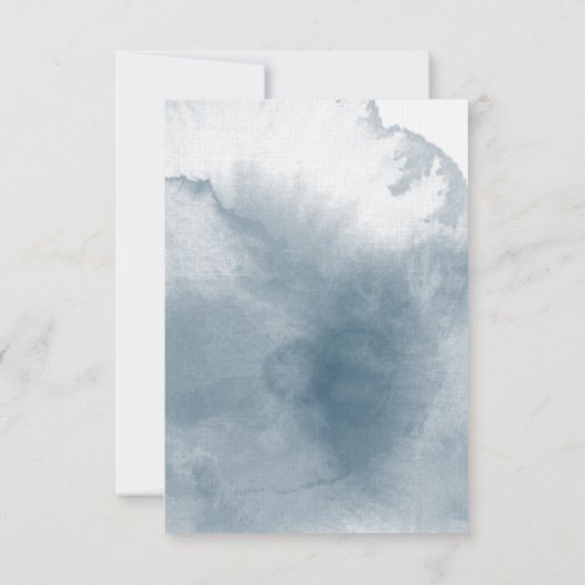 青い水色のウィンターベリーのギフトエンクロージャ セーブザデート (裏面)