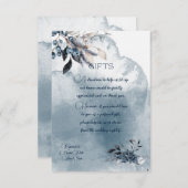 青い水色のウィンターベリーのギフトエンクロージャ セーブザデート (正面/裏面)