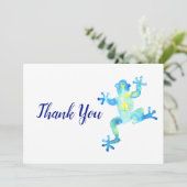 青い水色のカエル サンキューカード (スタンド正面)