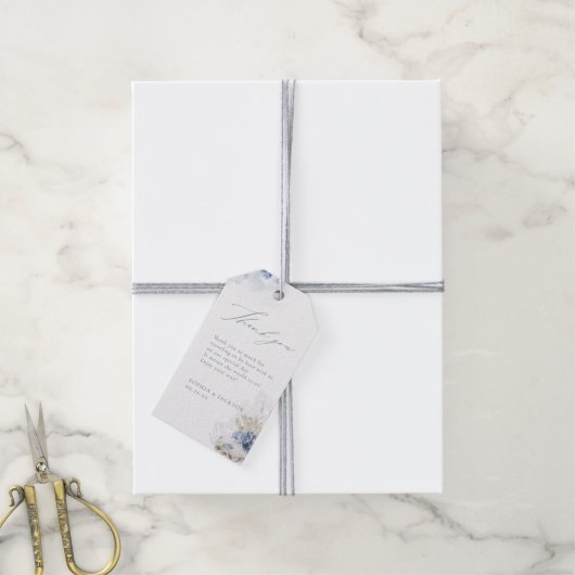 青い水色のサンゴと海のビーチ感謝していあなた ギフトタグ (より糸付き)