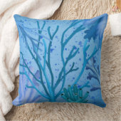 青い水色のサンゴ クッション (ブランケット)