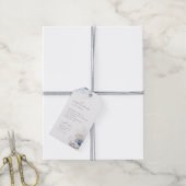 青い水色のサンゴ&シーシェルビーチ結婚式 ギフトタグ (より糸付き)