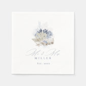 青い水色のサンゴ&シーシェルビーチ結婚式 スタンダードカクテルナプキン (正面)