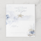 青い水色のサンゴ&シーシェルビーチ結婚式 プレイスカード (外部開封)