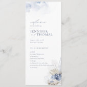青い水色のサンゴ&シーシェルビーチ結婚式 プログラム (正面)