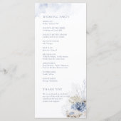 青い水色のサンゴ&シーシェルビーチ結婚式 プログラム (裏面)