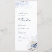 青い水色のサンゴ&シーシェルビーチ結婚式 プログラム (正面)
