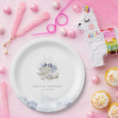 青い水色のサンゴ&シーシェルビーチ結婚式 ペーパープレート (パーティー)