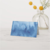 青い水色のシーティングカードモダン結婚 プレイスカード (裏面)