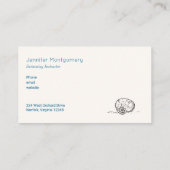 青い水色のシーホースとシーシェル航海の 名刺 (裏面)