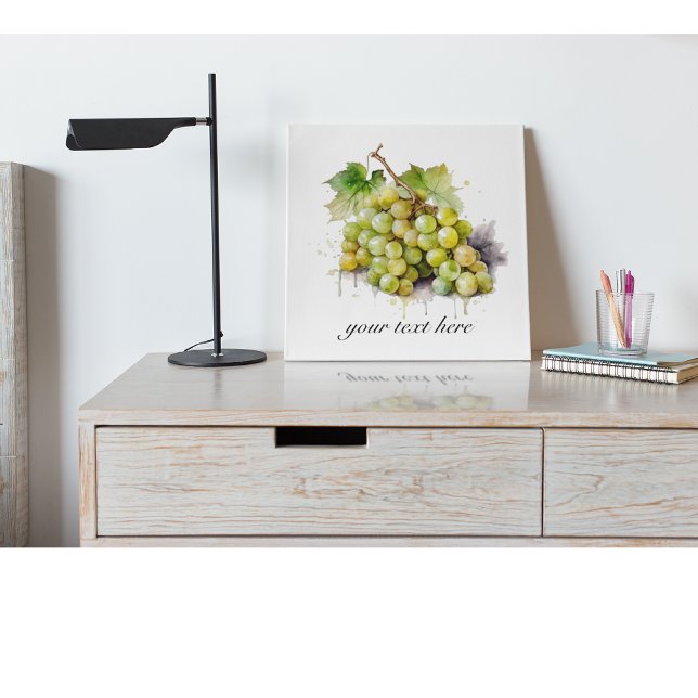 青い水色のジューシーな白いブドウの房 メタルプリント (クリエイターアップロード済み)