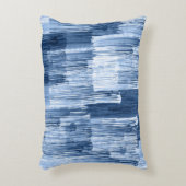 青い水色のストライプ：幾何学模様 アクセントクッション (正面(垂直))