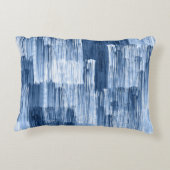 青い水色のストライプ：幾何学模様 アクセントクッション (裏面)