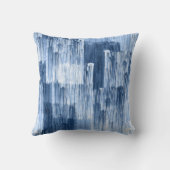 青い水色のストライプ:幾何学模様 クッション (裏面)