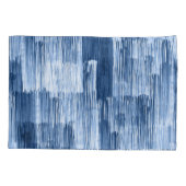 青い水色のストライプ：幾何学模様 枕カバー (裏面)