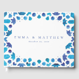 青い水色のタ地中海のイル ゲストブック