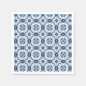 青い水色のタ地中海のイル スタンダードカクテルナプキン (正面)