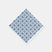 青い水色のタ地中海のイル スタンダードカクテルナプキン (角)