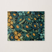 青い水色のデイジー ジグソーパズル (横)