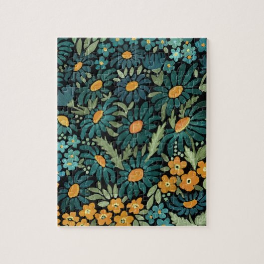 青い水色のデイジー ジグソーパズル (縦)