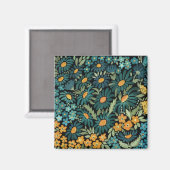 青い水色のデイジー マグネット (正面/裏面)