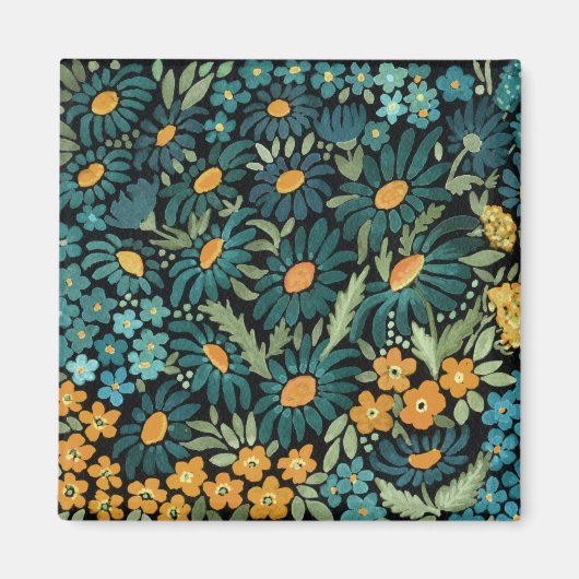 青い水色のデイジー マグネット (正面)