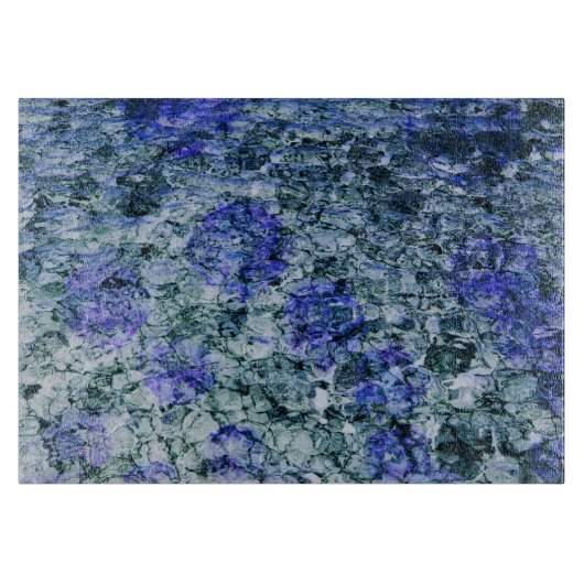 青い水色のデジタルアート抽象芸術背景 カッティングボード (正面)