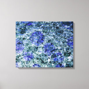 青い水色のデジタルアート抽象芸術背景 キャンバスプリント