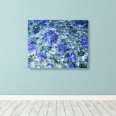 青い水色のデジタルアート抽象芸術背景 キャンバスプリント (インサイチュ (ウッドフロア))