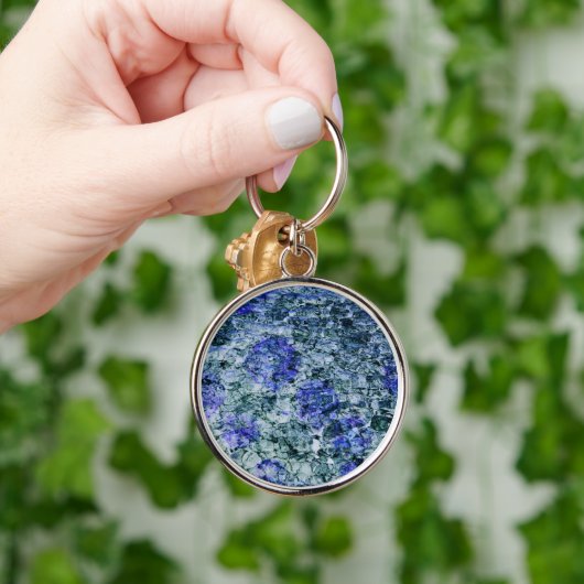 青い水色のデジタルアート抽象芸術背景 キーホルダー (手)