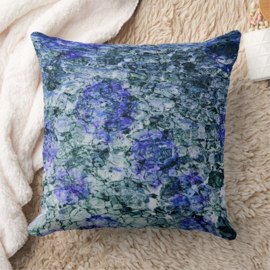 青い水色のデジタルアート抽象芸術背景 クッション (ブランケット)