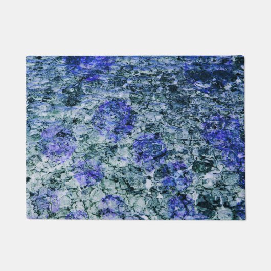 青い水色のデジタルアート抽象芸術背景 ドアマット (正面)
