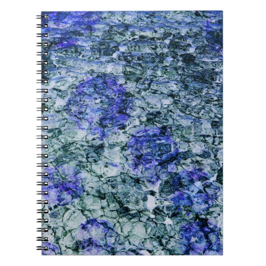青い水色のデジタルアート抽象芸術背景 ノートブック (正面)