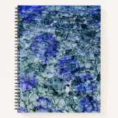 青い水色のデジタルアート抽象芸術背景 ノートブック (正面)