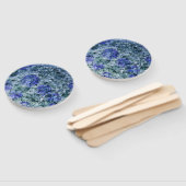 青い水色のデジタルアート抽象芸術背景 ハンドファン (組立なし)