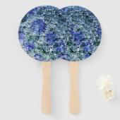 青い水色のデジタルアート抽象芸術背景 ハンドファン (正面&裏面)