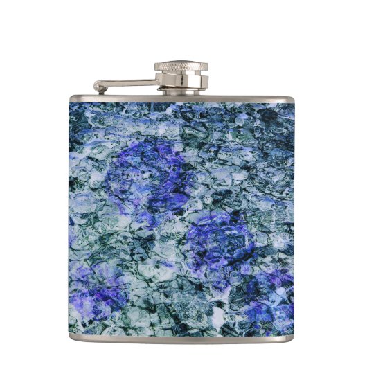 青い水色のデジタルアート抽象芸術背景 フラスク (正面)