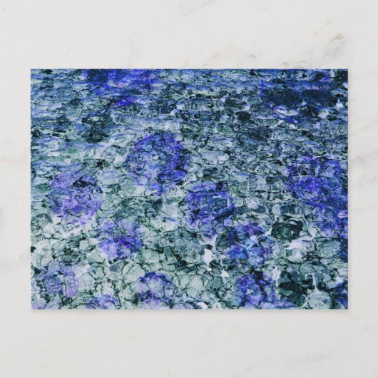 青い水色のデジタルアート抽象芸術背景 ポストカード (正面)