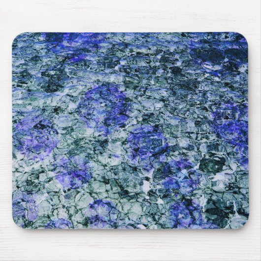 青い水色のデジタルアート抽象芸術背景 マウスパッド (正面)