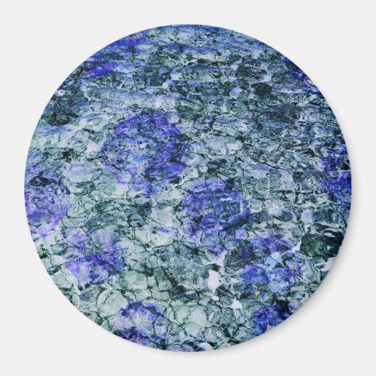 青い水色のデジタルアート抽象芸術背景 マグネット (正面)