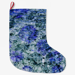 青い水色のデジタルアート抽象芸術背景 ラージクリスマスストッキング