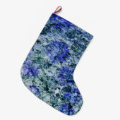 青い水色のデジタルアート抽象芸術背景 ラージクリスマスストッキング (正面 (吊り時))