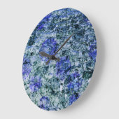 青い水色のデジタルアート抽象芸術背景 ラージ壁時計 (傾斜)