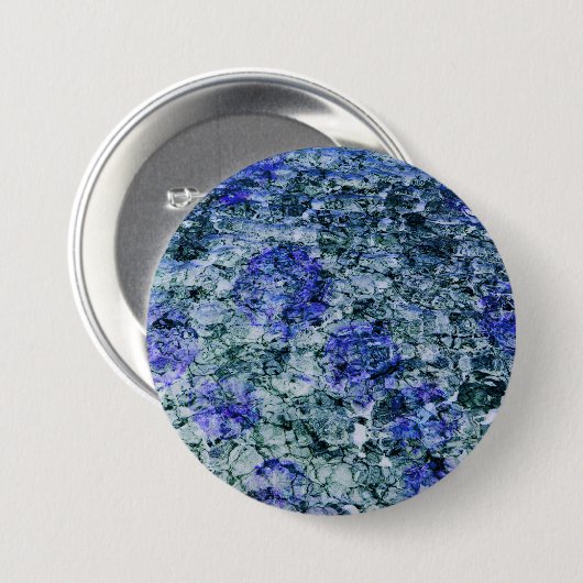 青い水色のデジタルアート抽象芸術背景 缶バッジ (正面&裏面)